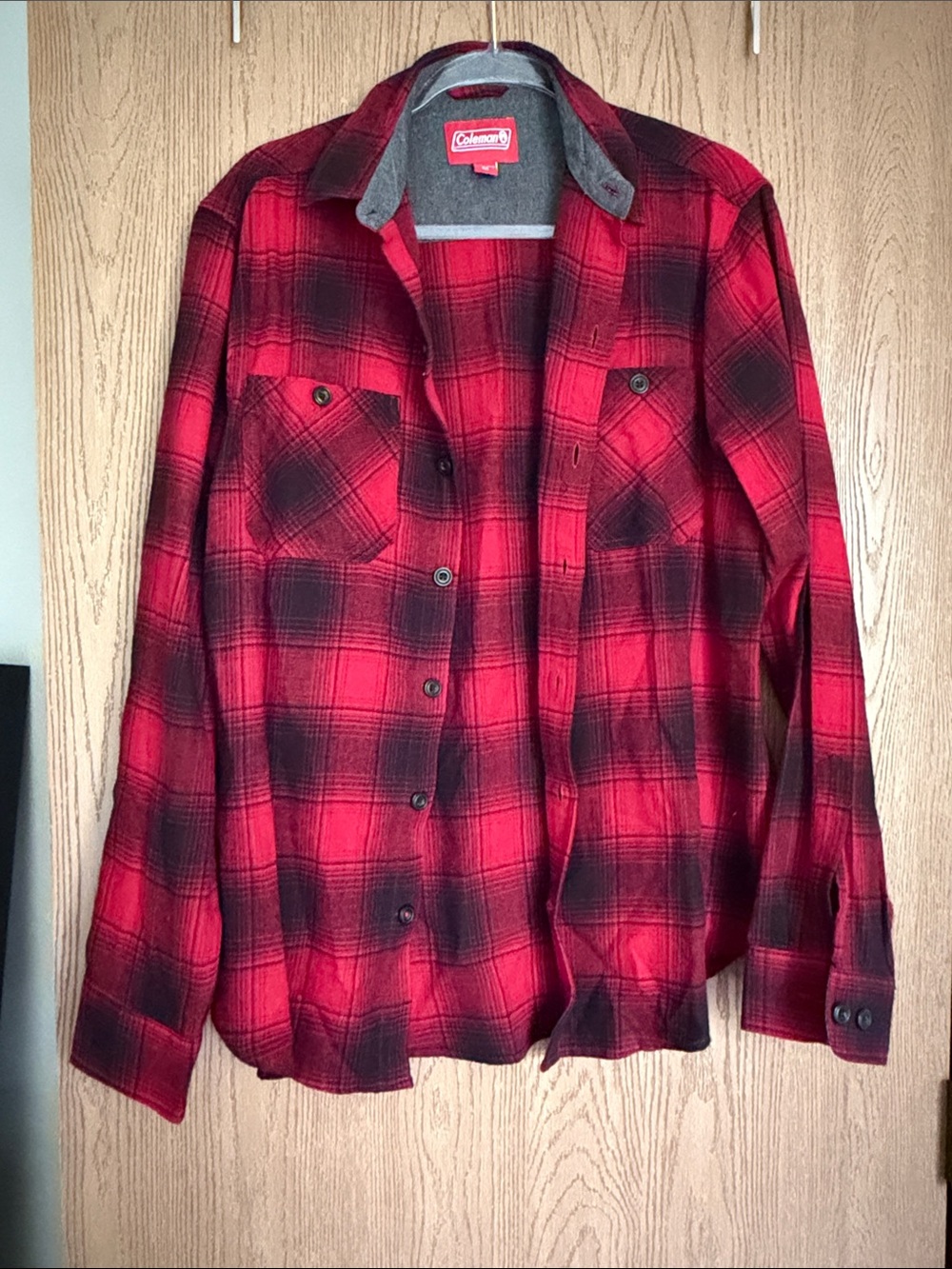 Coleman Red and Black Plaid Button-Down Shirt Jacket